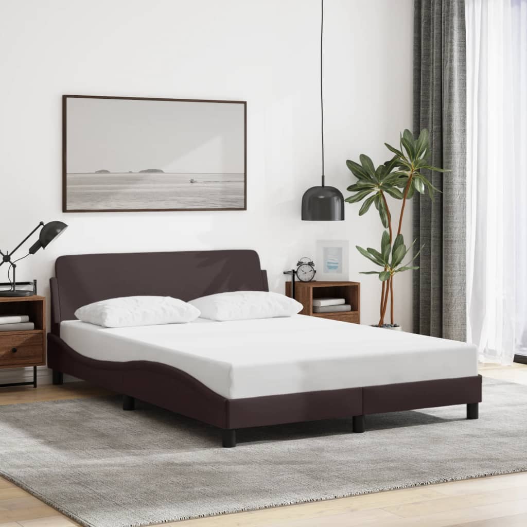 vidaXL Posteľ bez matraca tmavohnedá 140x190 cm látka
