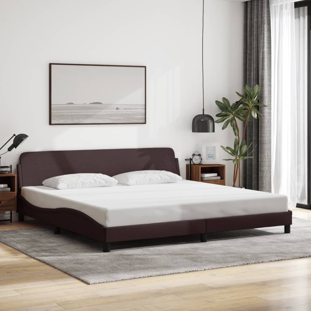 vidaXL Posteľ bez matraca tmavohnedá 200x200 cm látka