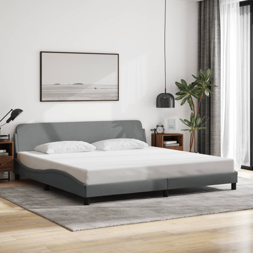 vidaXL Posteľ bez matraca bledosivá 200x200 cm látka