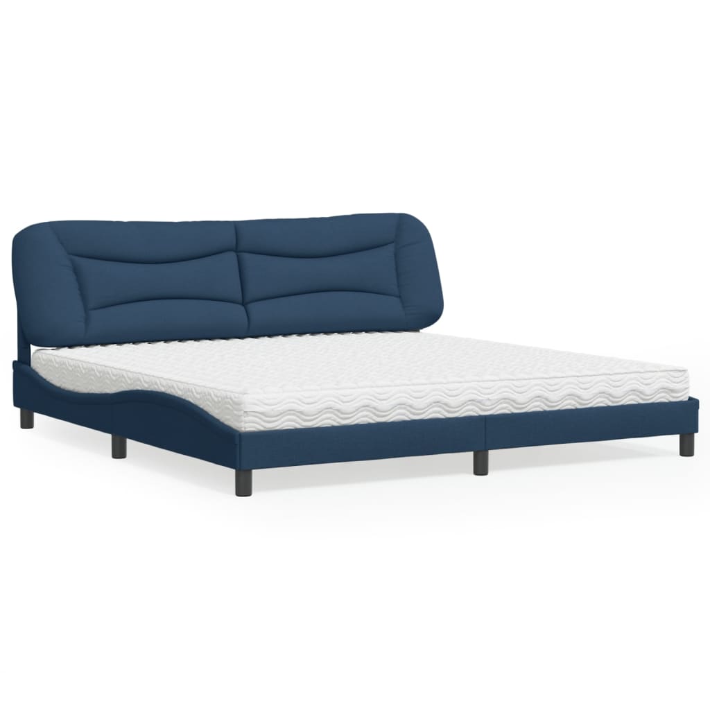 vidaXL Posteľ s matracom modrá 200x200 cm látka