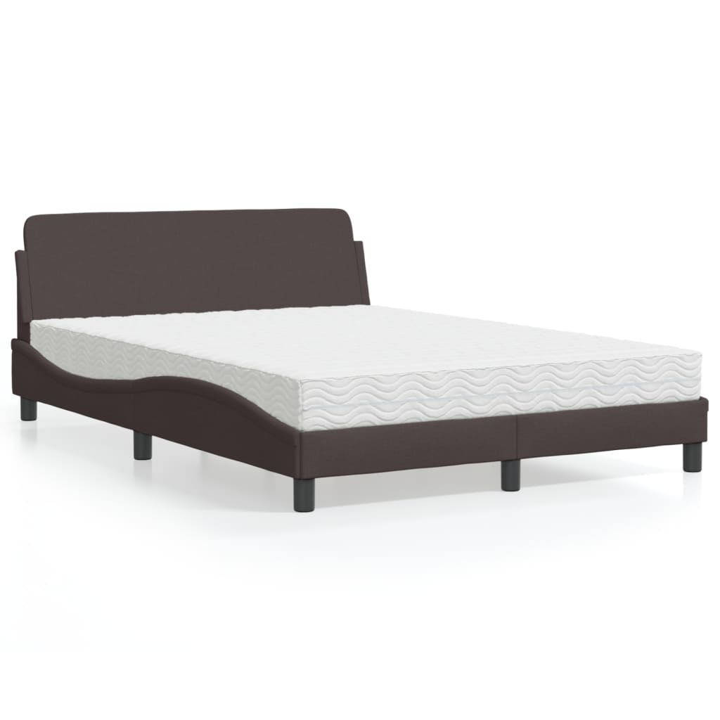 vidaXL Posteľ s matracom tmavohnedá 140x190 cm látka