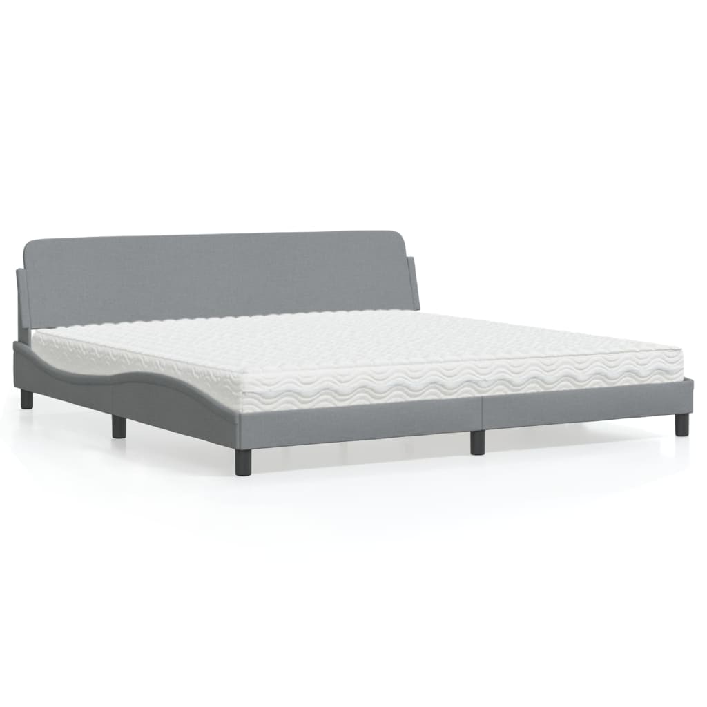 vidaXL Posteľ s matracom bledosivá 200x200 cm látka
