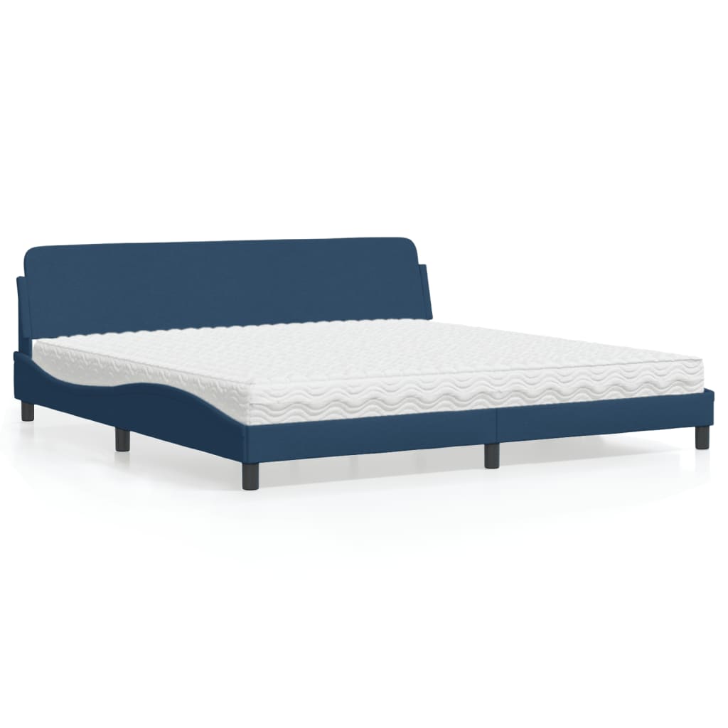 vidaXL Posteľ s matracom modrá 200x200 cm látka
