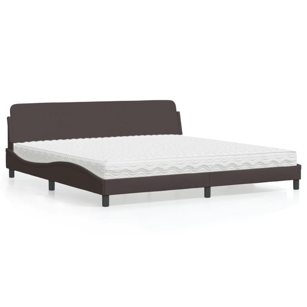 vidaXL Posteľ s matracom tmavohnedá 200x200 cm látka