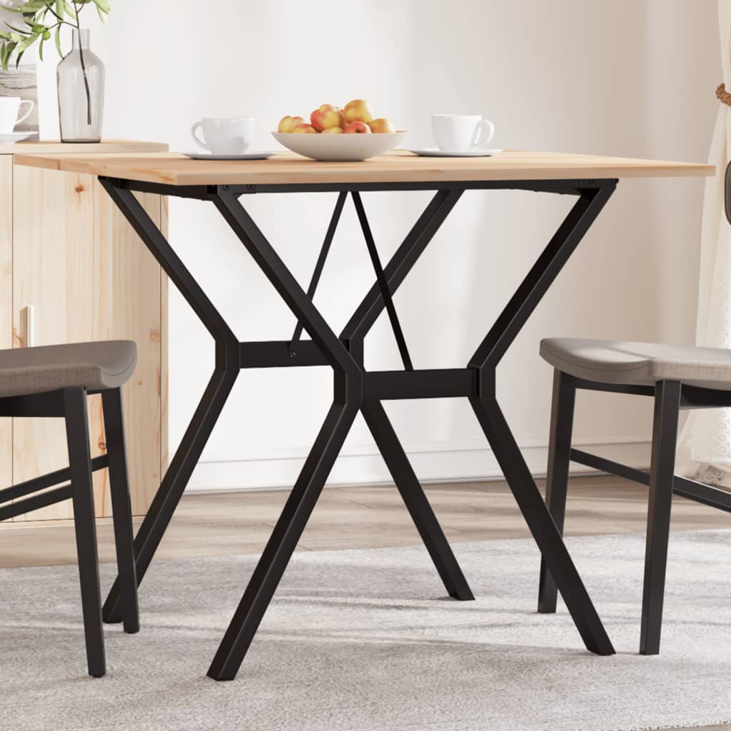 vidaXL Jedálenský stolík v tvare Y 80x80x75 cm borovica a oceľ