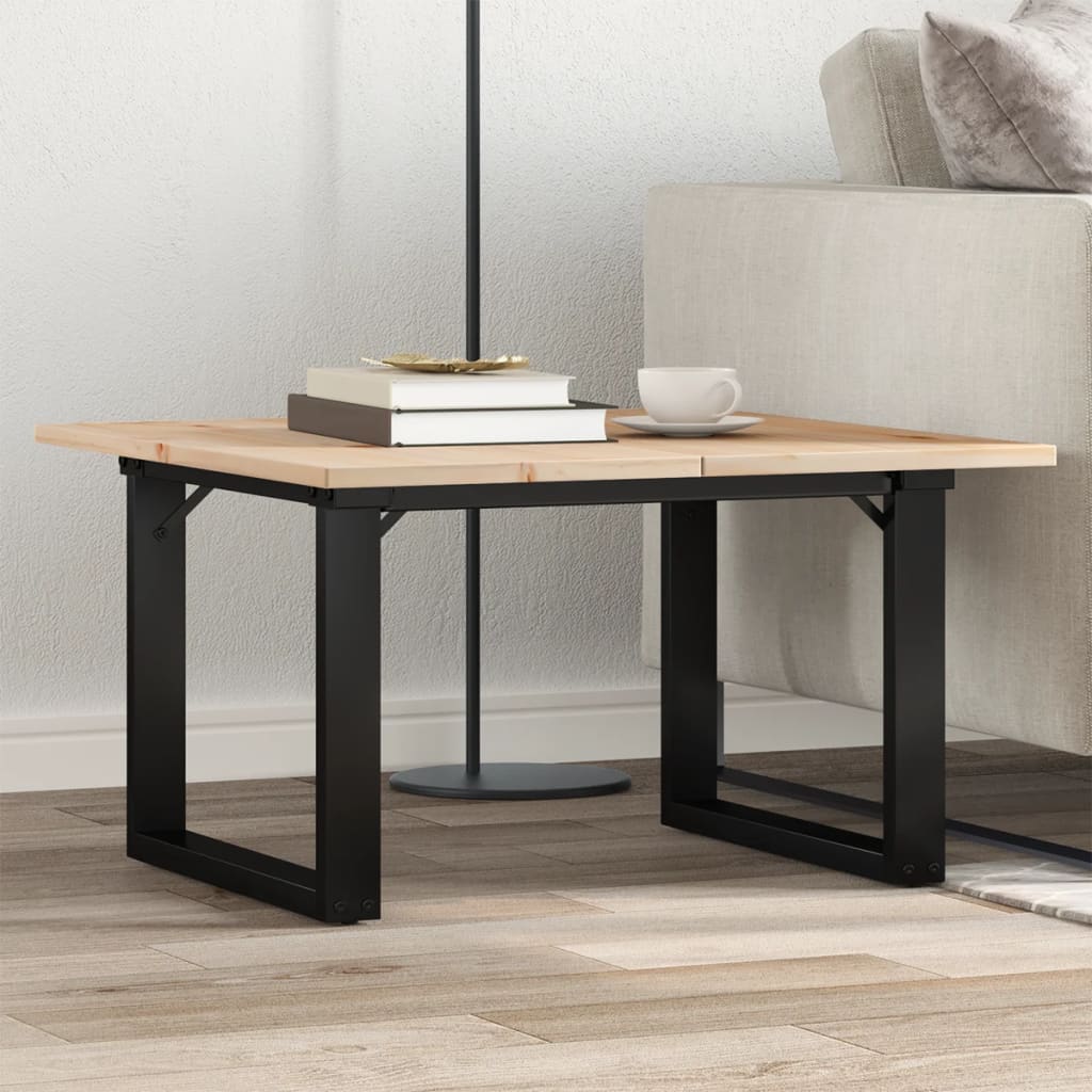 vidaXL Konferenčný stolík v tvare O 70x70x40 cm borovica a oceľ