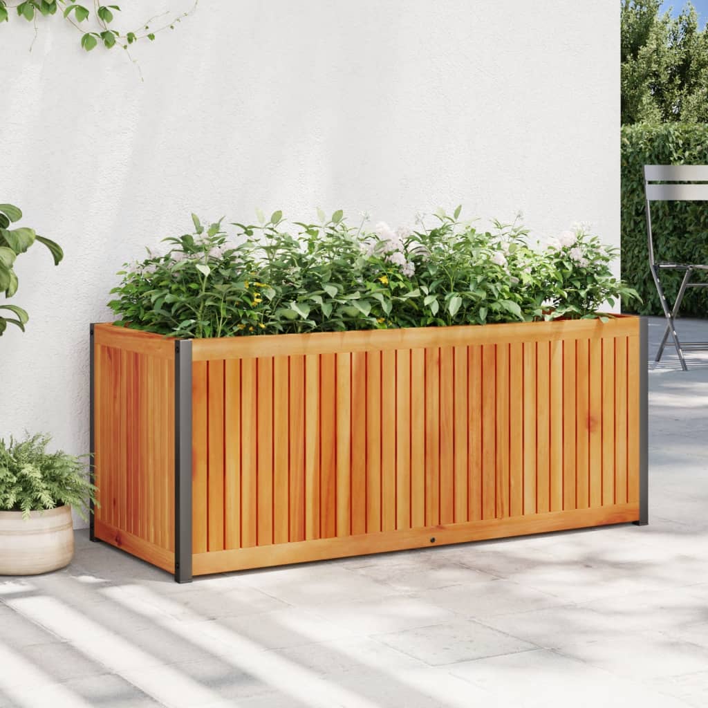 vidaXL Záhradný kvetináč 110x45x44 cm masívna akácia a oceľ