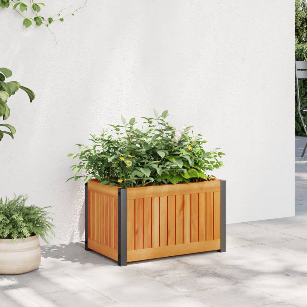 vidaXL Záhradný kvetináč 45x30x27,5 cm masívna akácia a oceľ