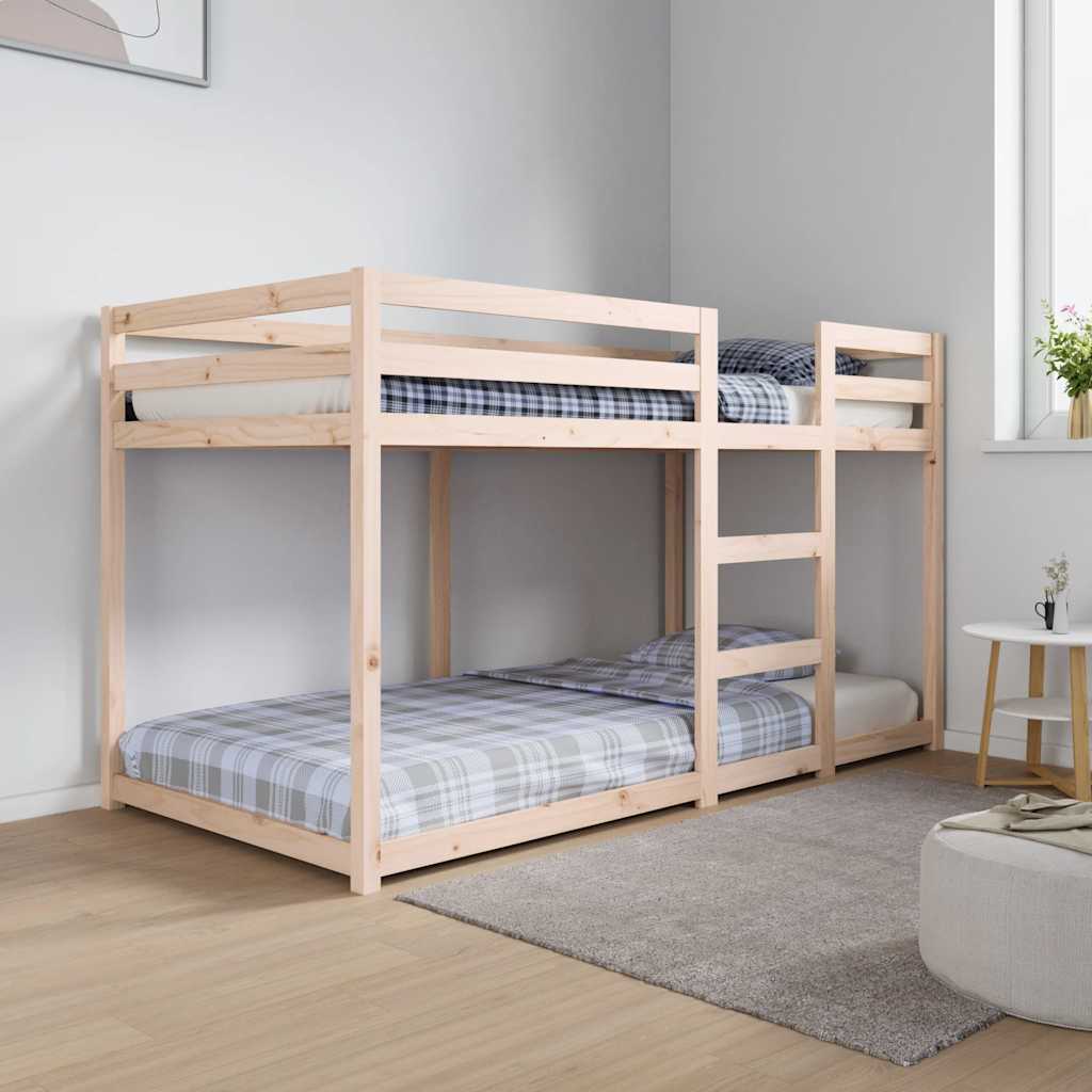 vidaXL Poschodová posteľ bez matraca 90x190 cm masívna borovica
