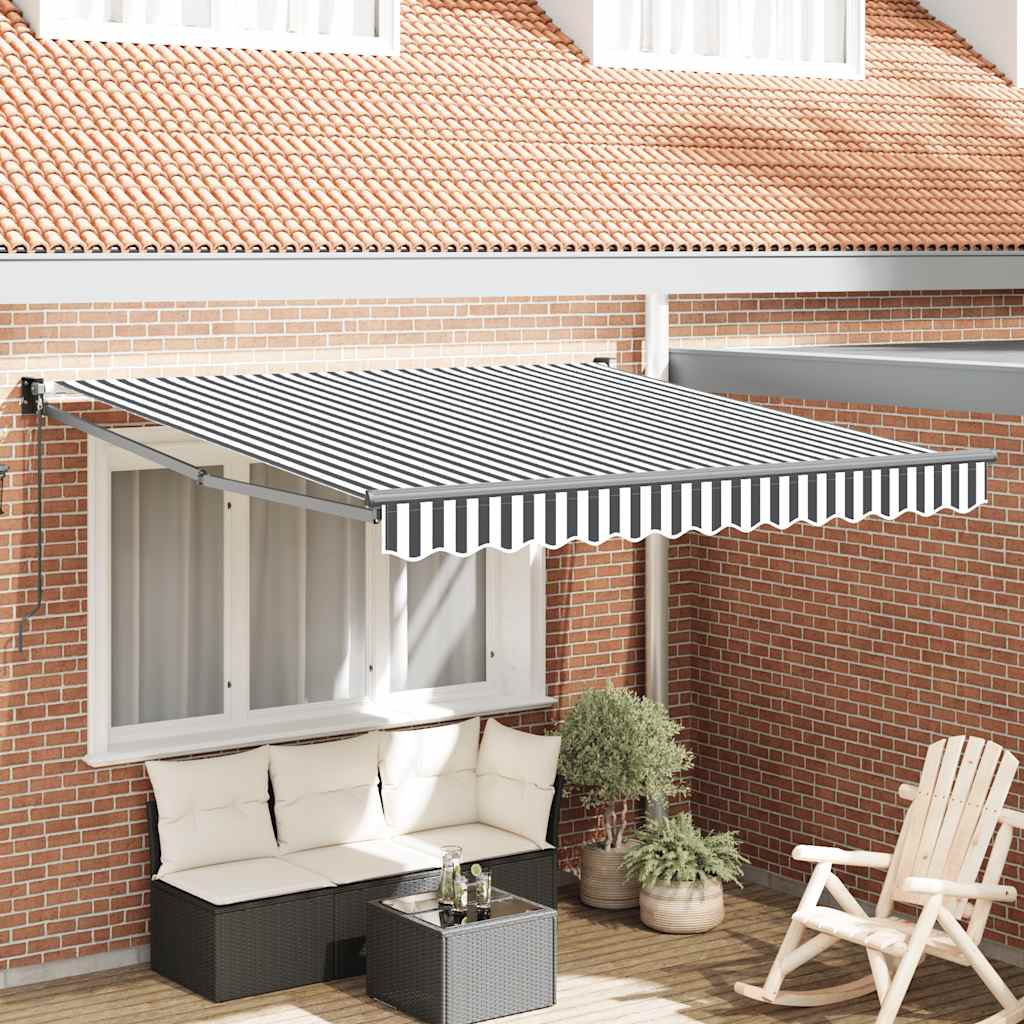 vidaXL Zaťahovacia markíza antracitovo-biela 3x2,5 m látka a hliník