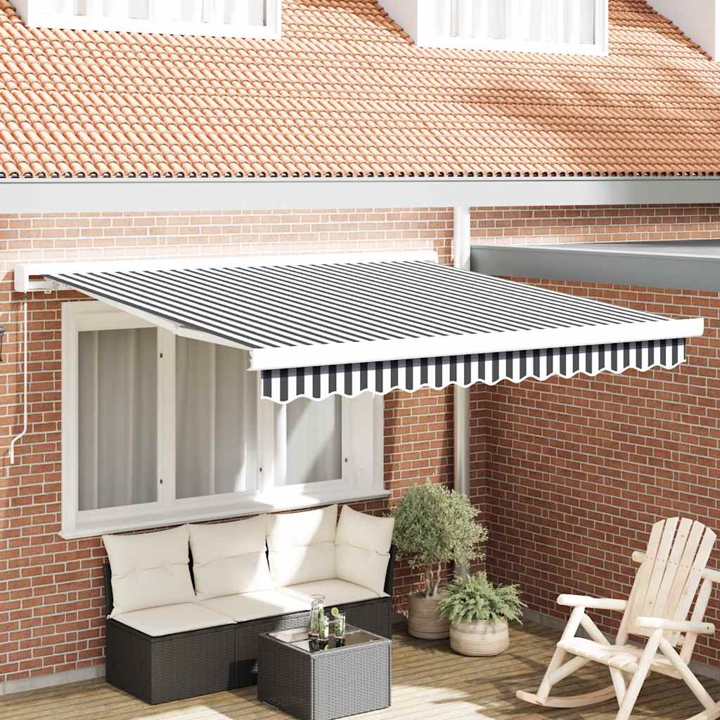 vidaXL Zaťahovacia markíza antracitovo-biela 3x2,5 m látka a hliník
