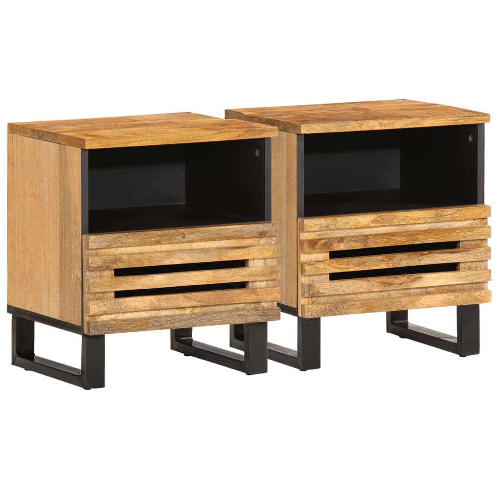 vidaXL Nočné stolíky 2 ks 40x34x46 cm surové masívne mango