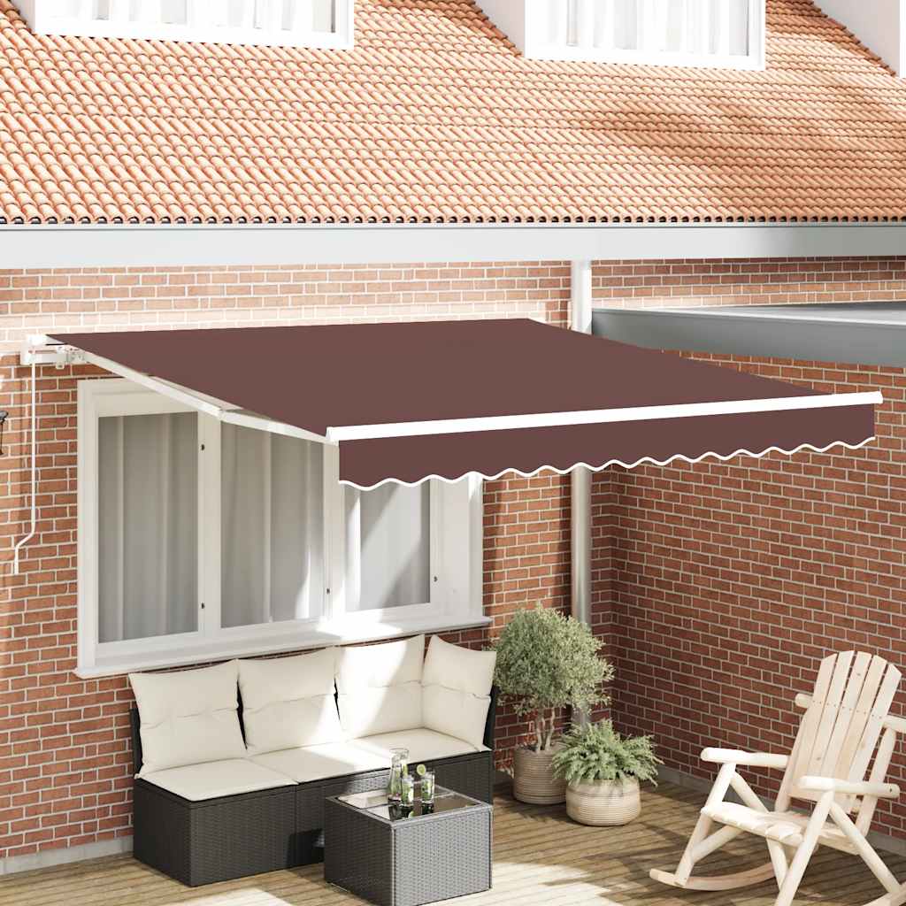 vidaXL Ručne zaťahovacia markíza hnedá 300x250 cm