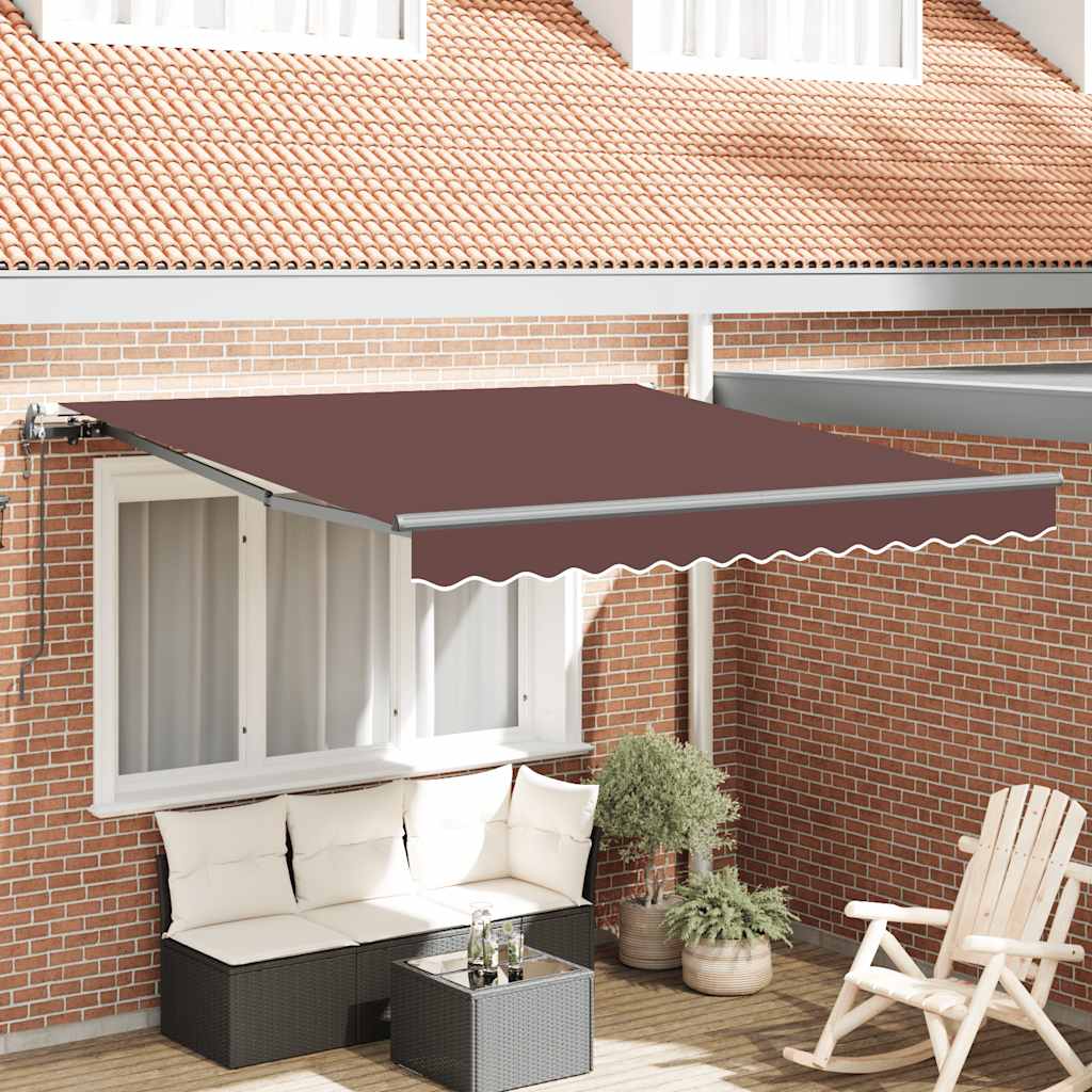vidaXL Automaticky zaťahovacia markíza hnedá 300x250 cm