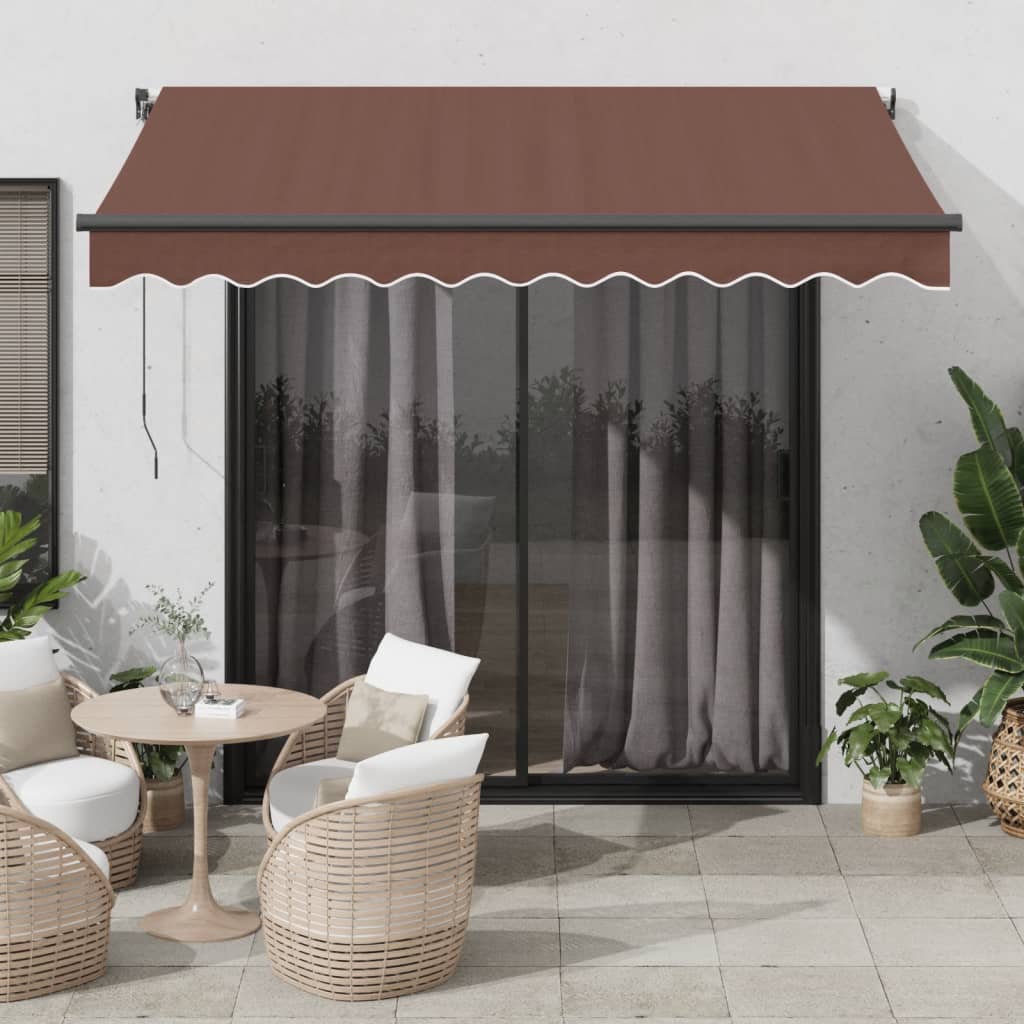 vidaXL Automaticky zaťahovacia markíza hnedá 350x250 cm
