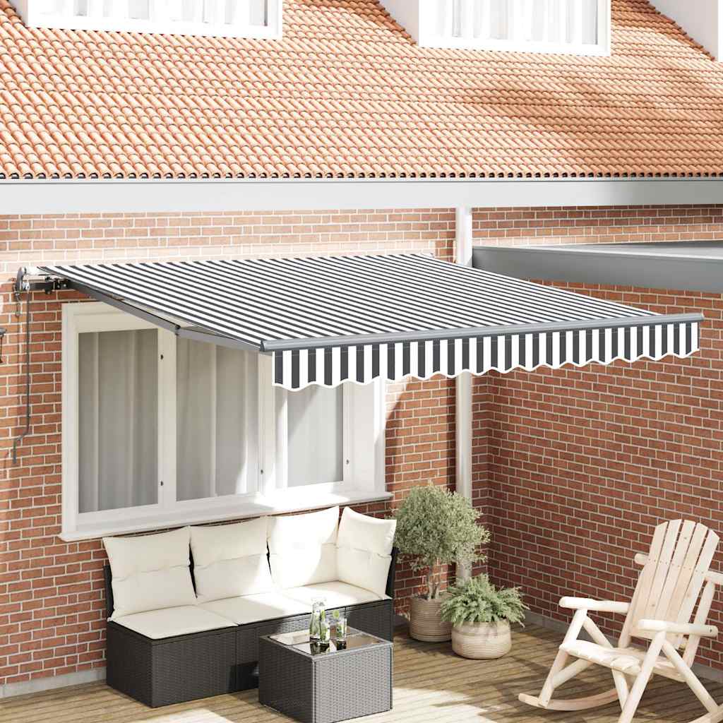 vidaXL Automaticky zaťahovacia markíza antracit a biela 300x250 cm