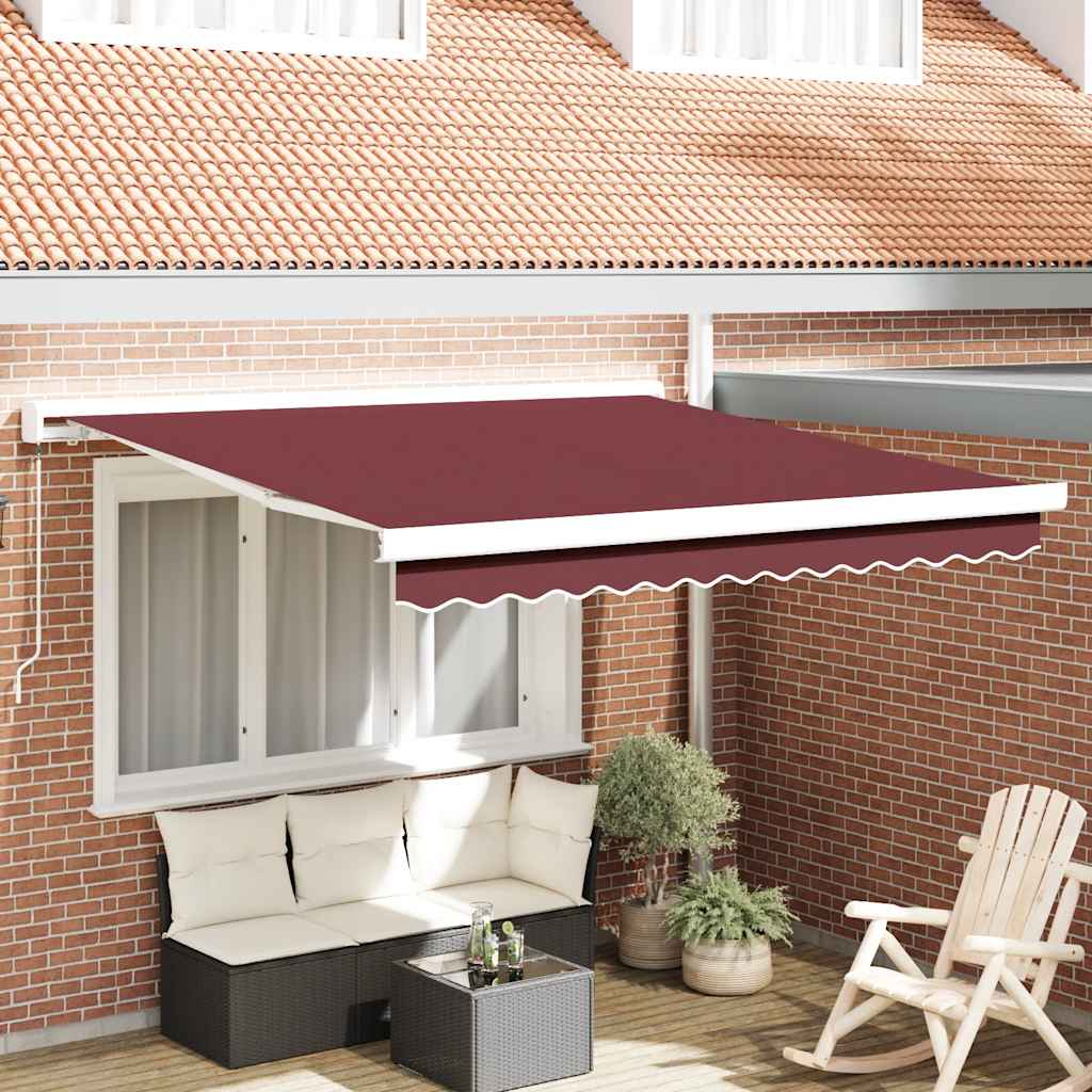 vidaXL Ručne zaťahovacia markíza vínová 300x250 cm