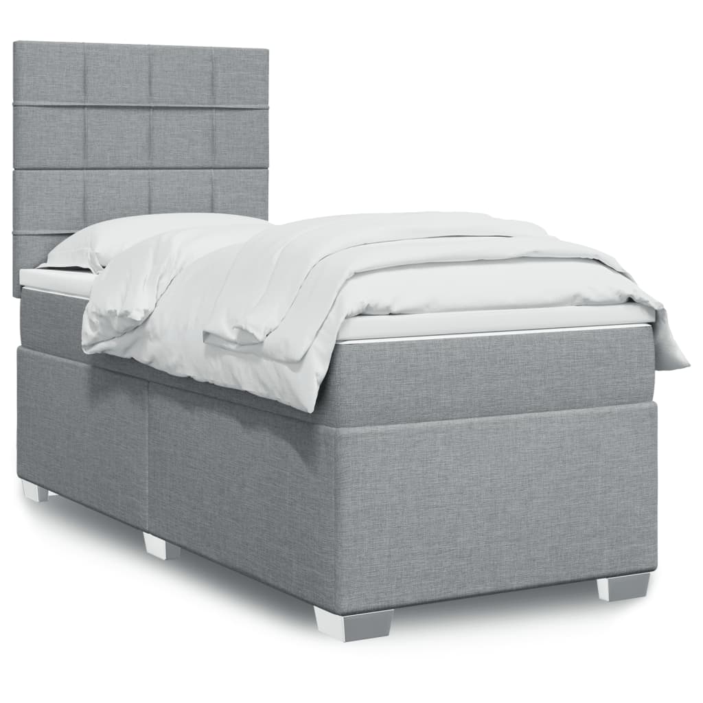 vidaXL Posteľný rám boxsping s matracom bledosivý 80x200 cm látka