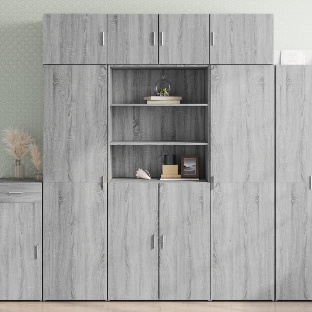 vidaXL Vysoká skrinka sivá sonoma 80x42,5x185 cm kompozitné drevo