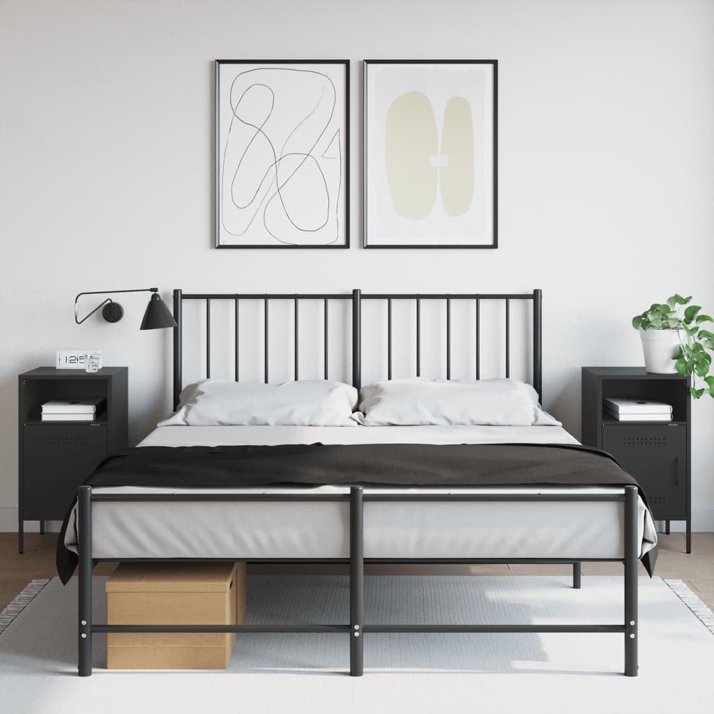 vidaXL Nočné stolíky 2 ks čierne 36x39x68 cm oceľ