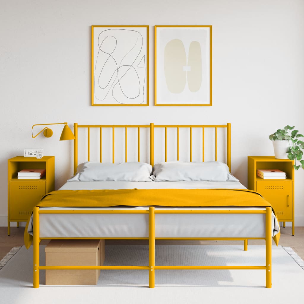 vidaXL Nočné stolíky 2 ks horčicovožlté 36x39x68 cm oceľ