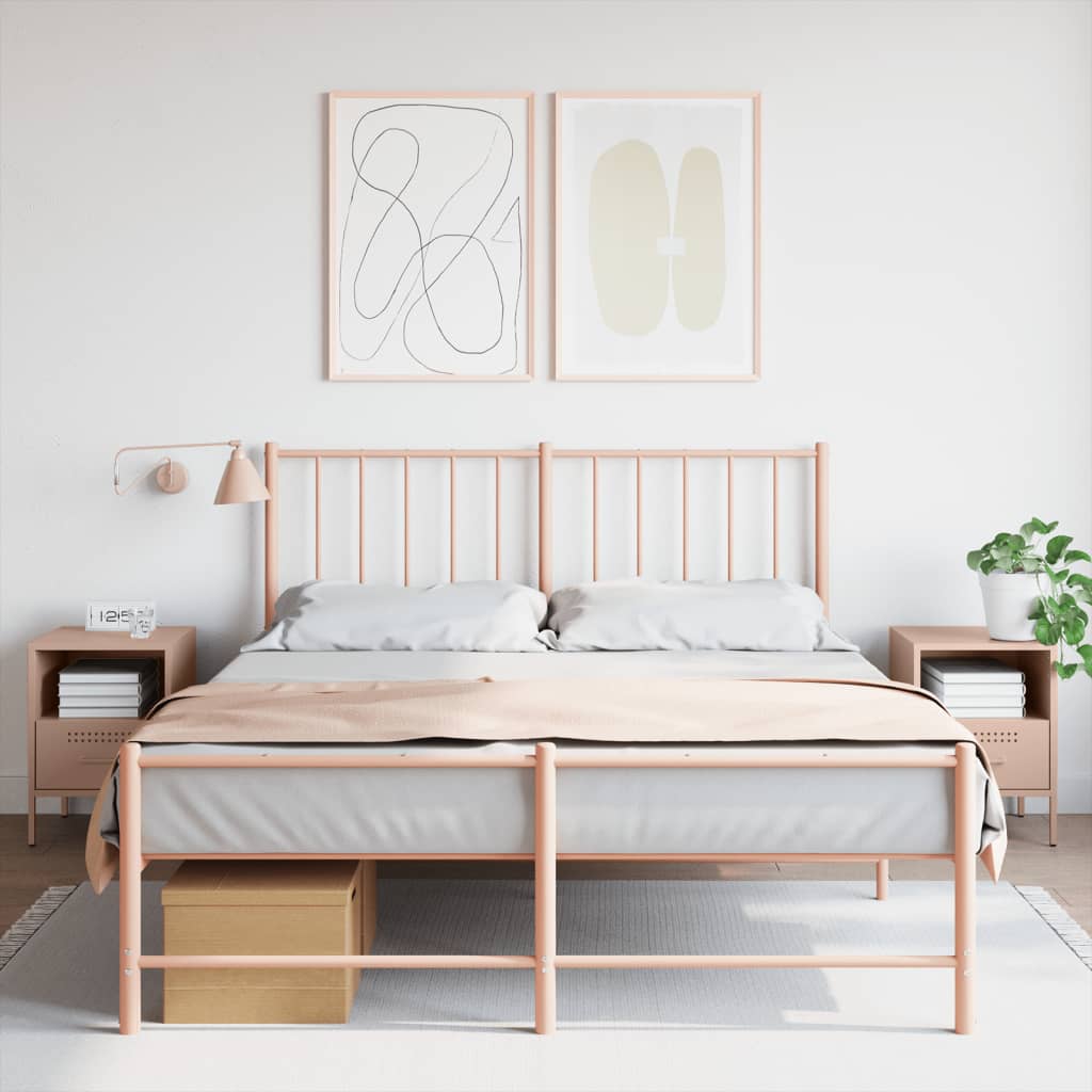 vidaXL Nočné stolíky 2 ks ružové 36x39x50,5 cm oceľ