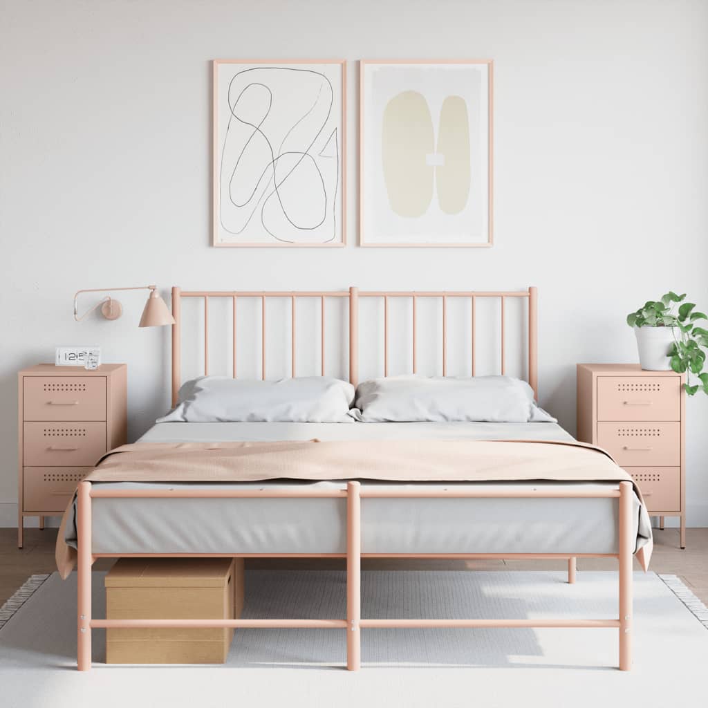 vidaXL Nočné stolíky 2 ks ružové 36x39x68 cm oceľ