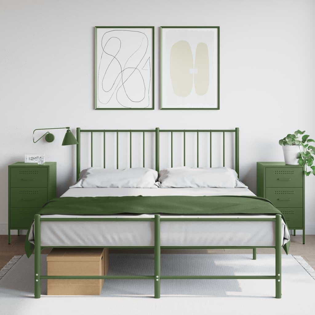 vidaXL Nočné stolíky 2 ks olivovozelené 36x39x68 cm oceľ