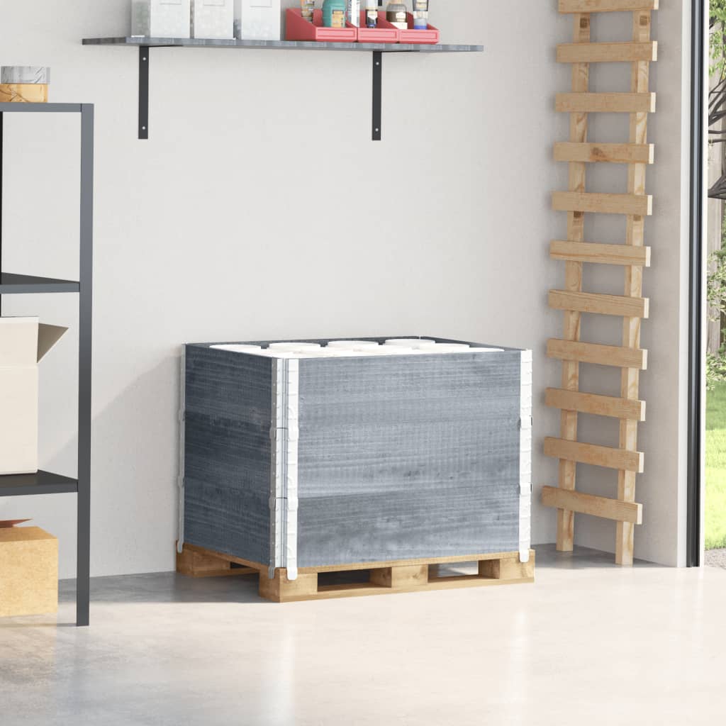 vidaXL Paletové ohrádky 3 ks sivé 80x60 cm borovicový masív