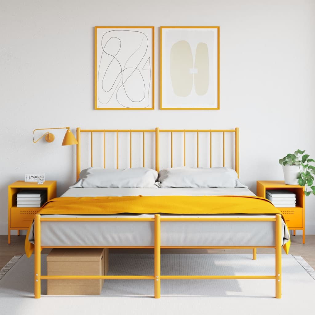 vidaXL Nočné stolíky 2 ks horčicovožlté 36x39x50,5 cm oceľ