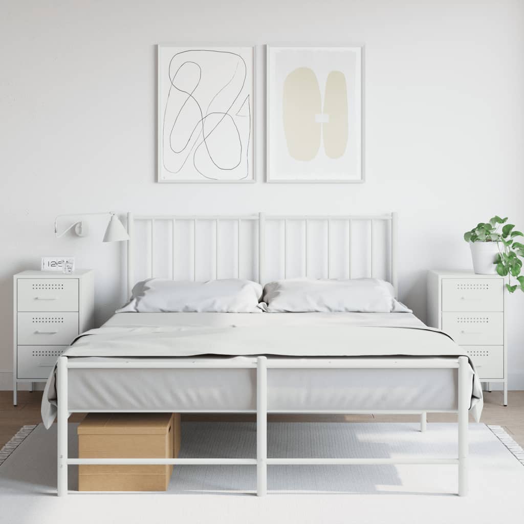 vidaXL Nočné stolíky 2 ks biela 36x39x68 cm oceľ