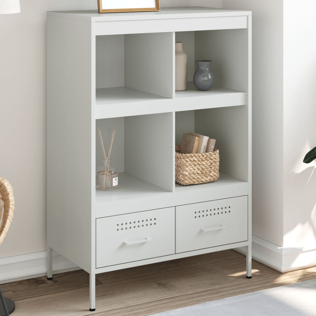 vidaXL Vysoká skrinka biela 68x39x101,5 cm oceľ