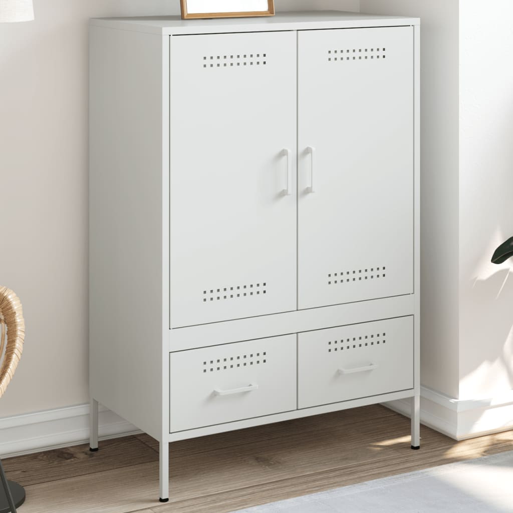 vidaXL Vysoká skrinka biela 68x39x101,5 cm oceľ