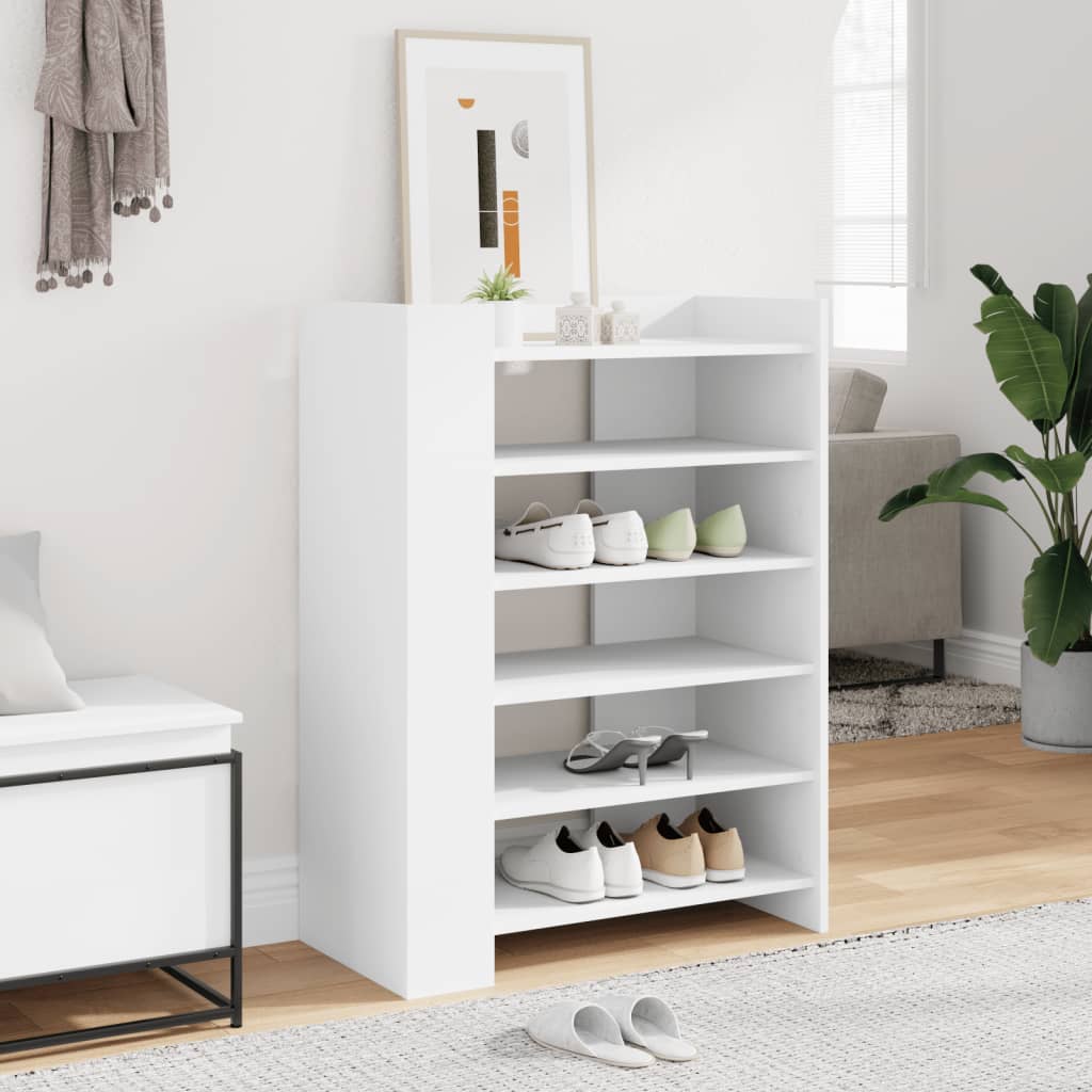 vidaXL Botník biely 74,5x37,5x100 cm kompozitné drevo