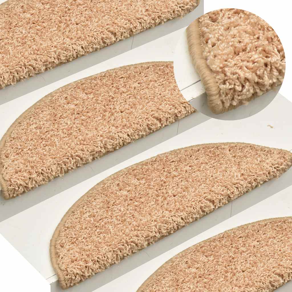 vidaXL Kobercové nášľapy na schody 15 ks zlaté 65x21x4 cm