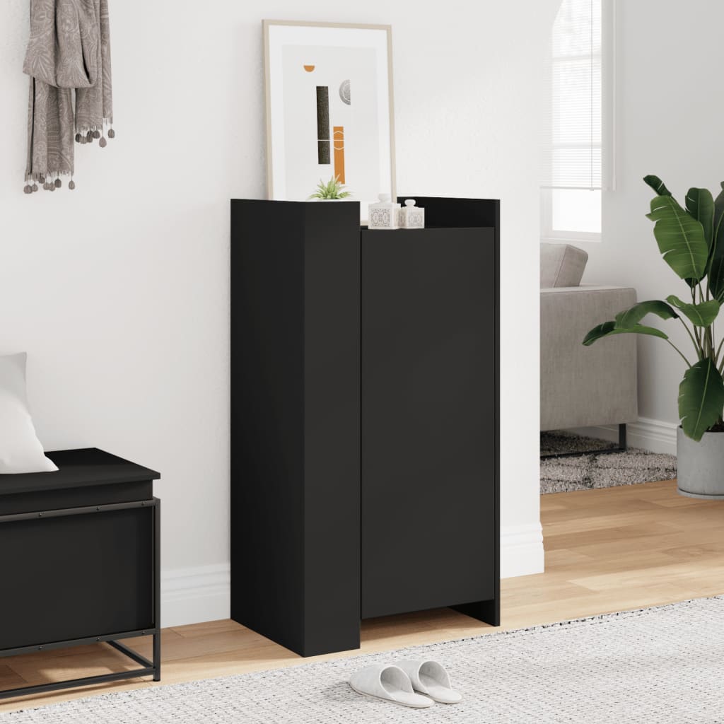 vidaXL Botník čierny 52x37,5x100 cm kompozitné drevo