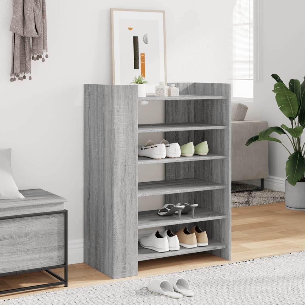 vidaXL Botník sivá sonoma 74,5x37,5x100 cm kompozitné drevo