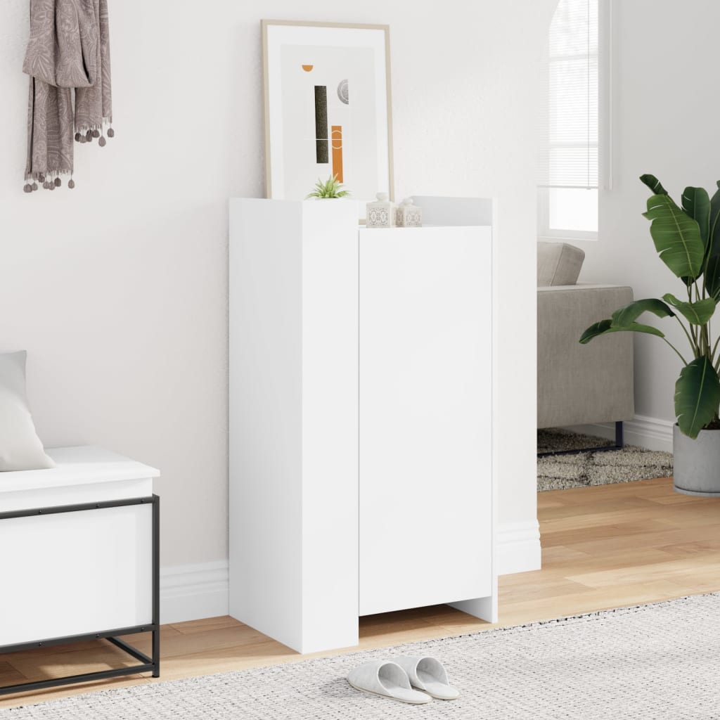 vidaXL Botník biely 52x37,5x100 cm kompozitné drevo