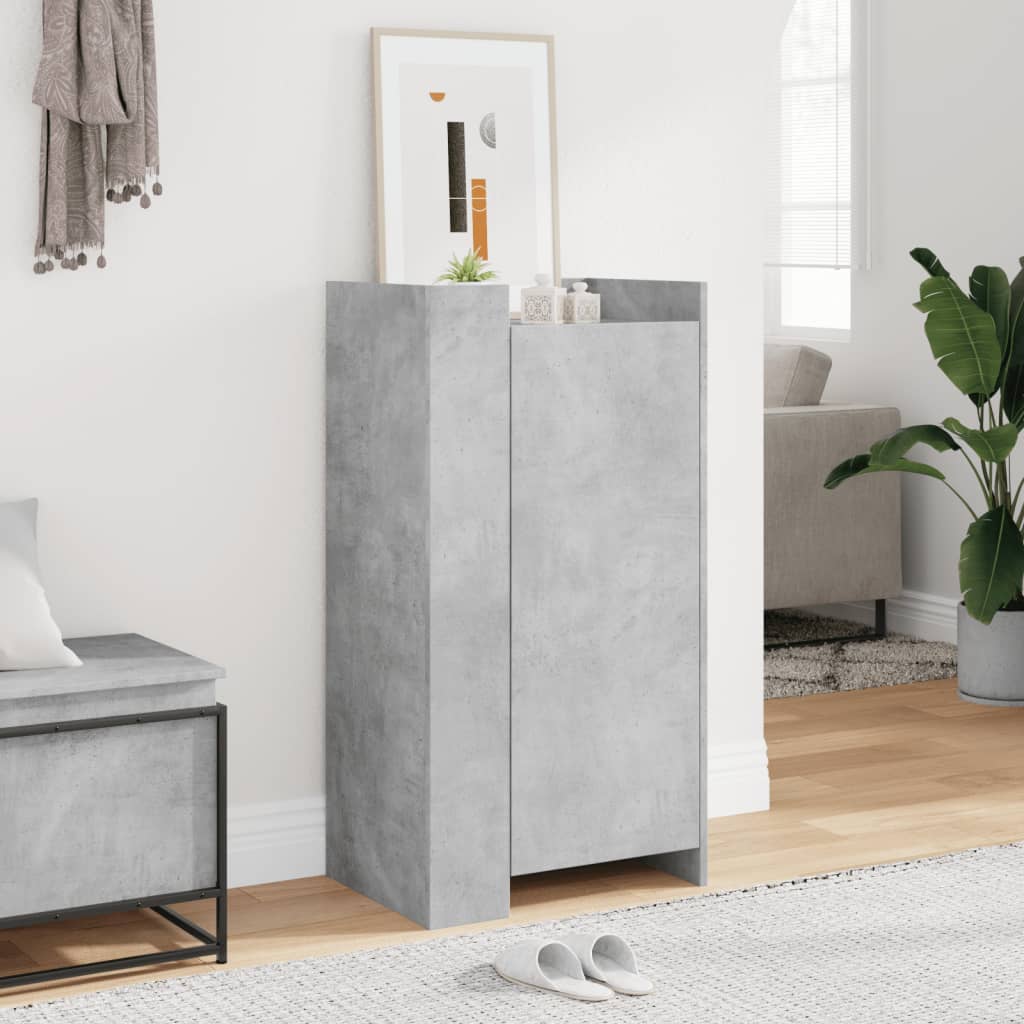 vidaXL Botník betónovo sivý 52x37,5x100 cm kompozitné drevo