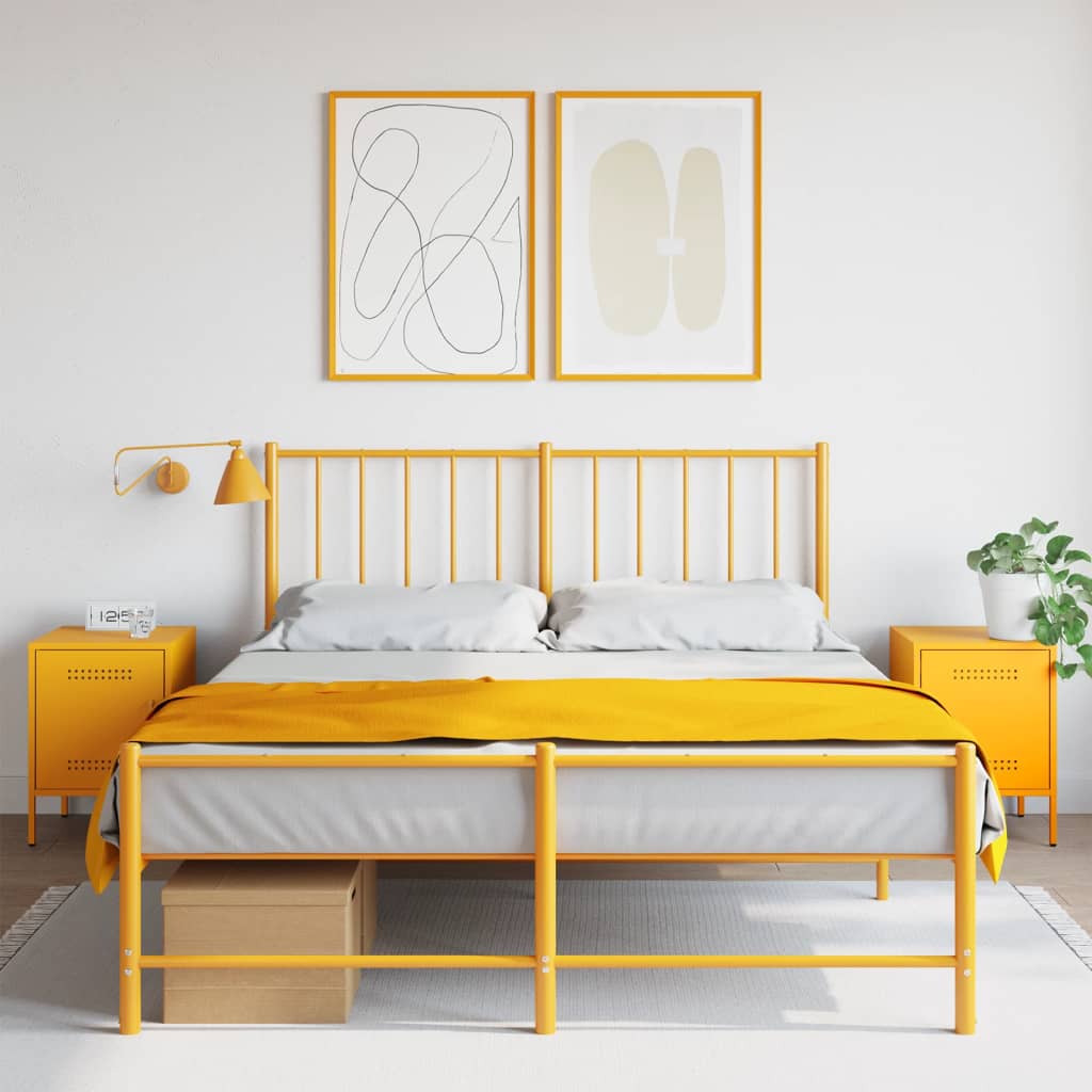 vidaXL Nočné stolíky 2 ks horčicovožlté 36x39x50,5 cm oceľ