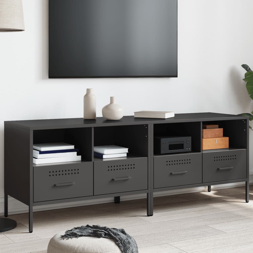 vidaXL TV skrinky 2 ks čierne 68x39x50,5 cm oceľ