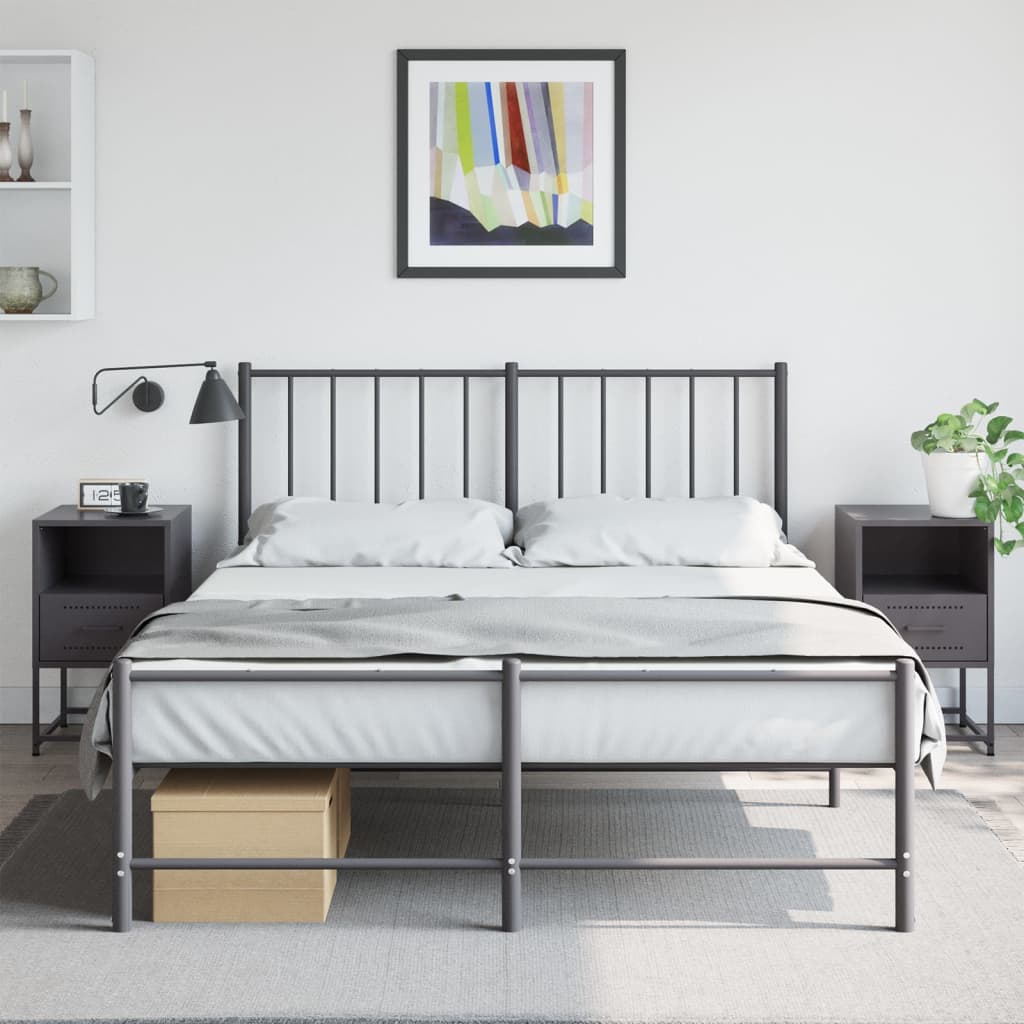 vidaXL Nočné stolíky 2 ks čierne 36x39x60,5 cm oceľ