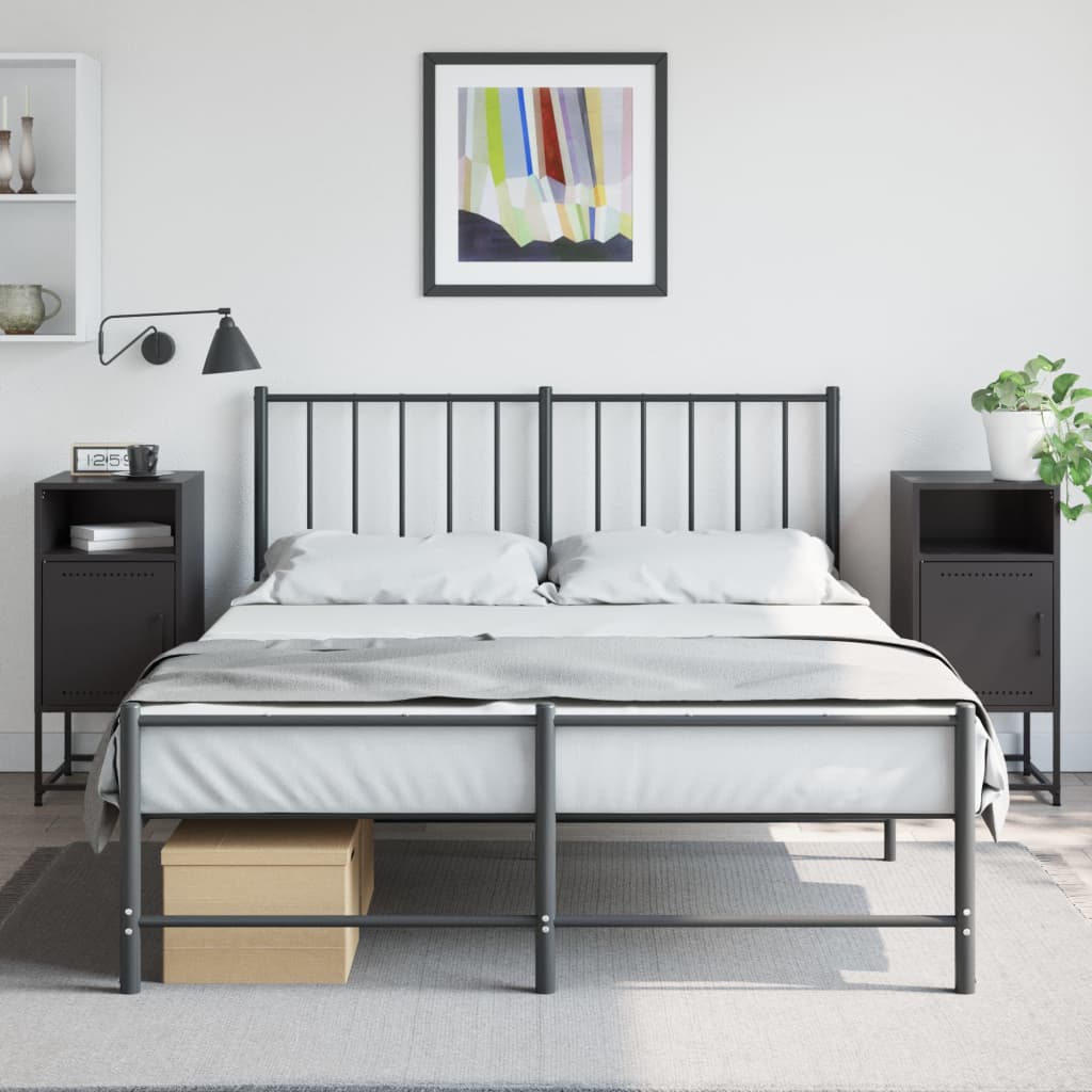 vidaXL Nočné stolíky 2 ks čierne 36x39x78 cm oceľ