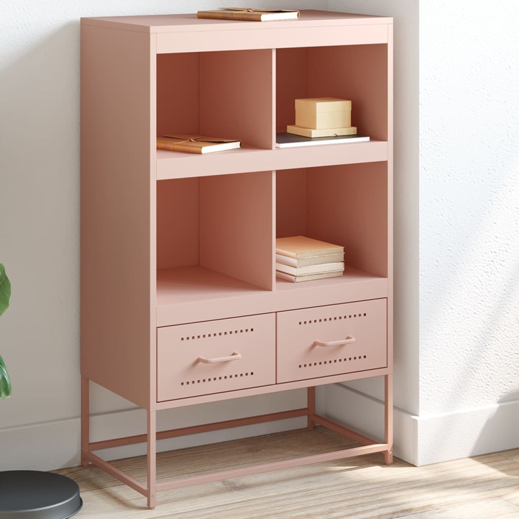 vidaXL Vysoká skrinka ružová 68x39x111,5 oceľ