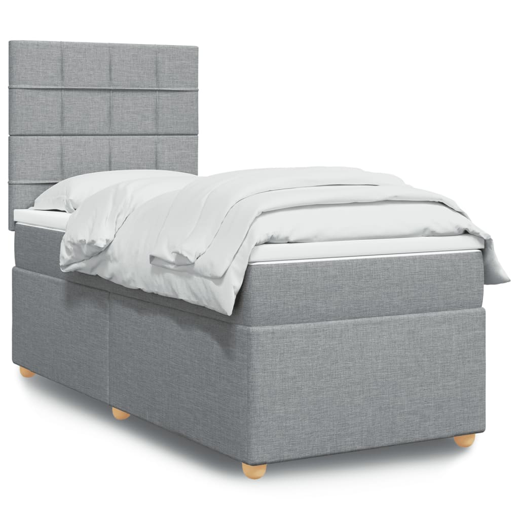vidaXL Posteľný rám boxsping s matracom bledosivý 80x200 cm látka