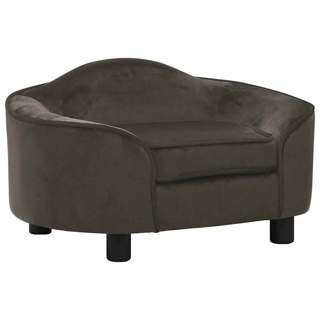vidaXL Pohovka pre psa tmavosivá 67x47x36 cm plyš