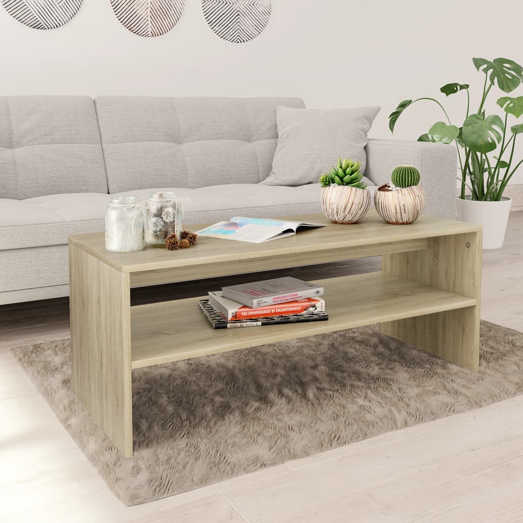 vidaXL Konferenčný stolík, dub sonoma 100x40x40 cm, kompozitné drevo