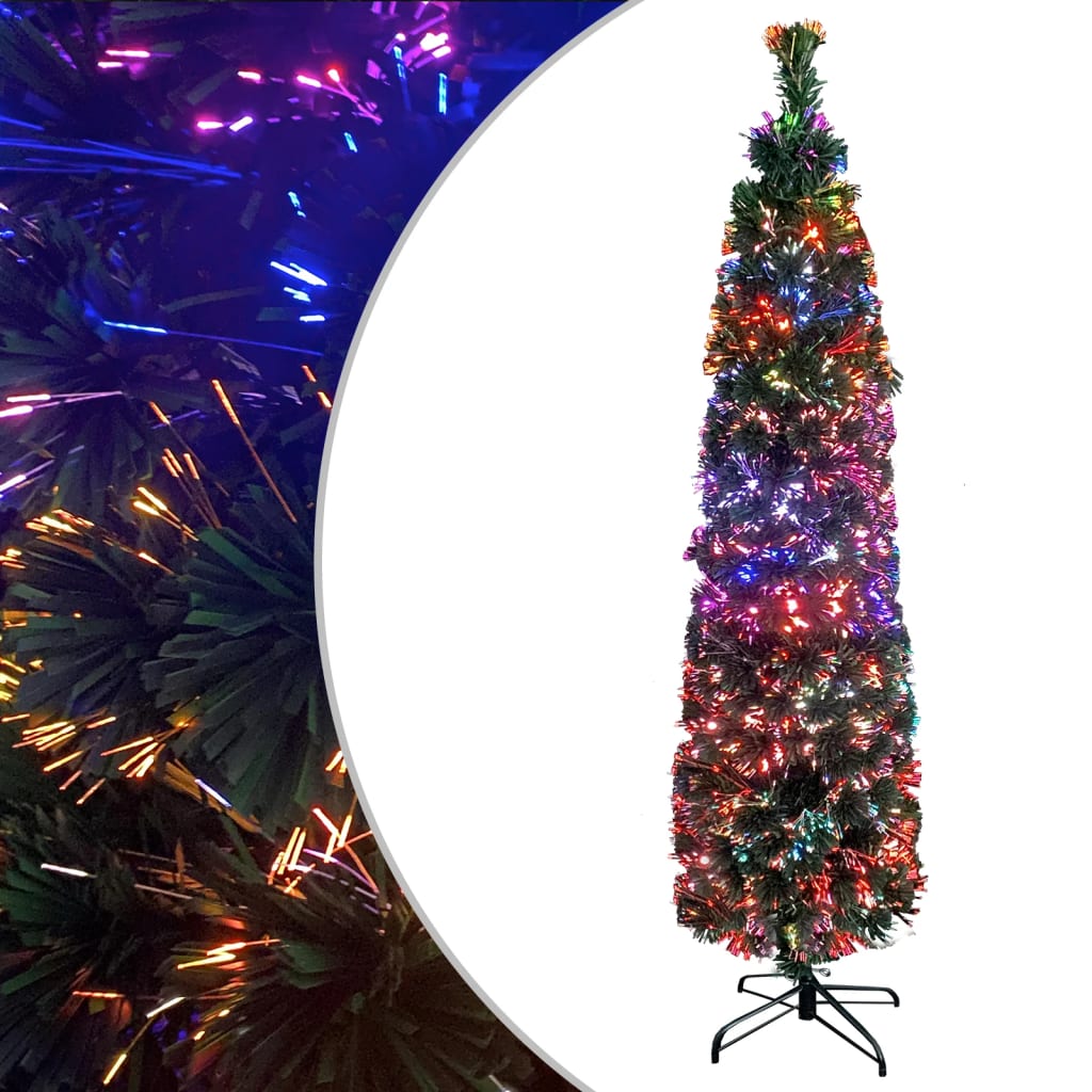 vidaXL Úzky umelý vianočný stromček+stojan 120 cm, optické vlákno