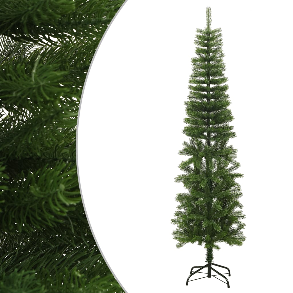 vidaXL Umelý úzky vianočný stromček s podstavcom 210 cm PE
