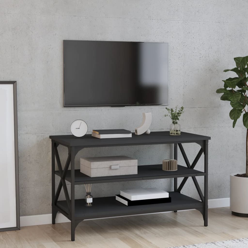 vidaXL TV skrinka čierna 80x40x50 cm spracované drevo